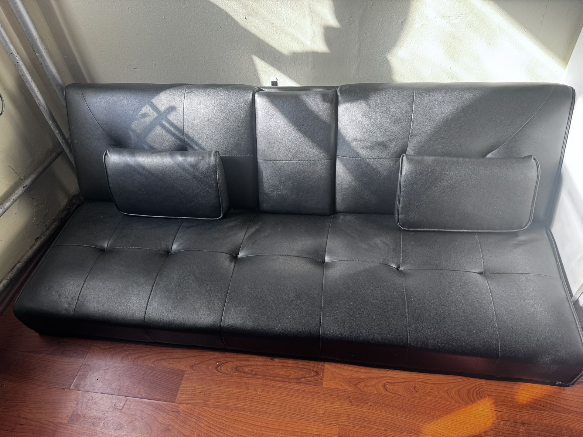 Black futon couch