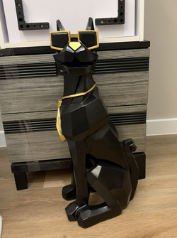 Black Dog Butler Side Table Statue