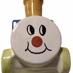 Steam Train Italy Made Still Bank Ceramic Piggy Bank 5” Inch Child/Collectible