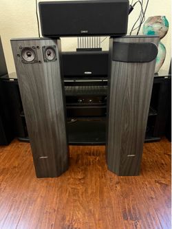 Vintage Bose 401 Tower Speakers Pair & Micca Center Speaker Bundle