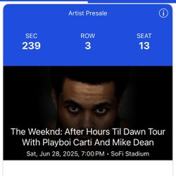 The Weeknd: After Hours Til Dawn Tour June 28th