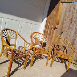 MCM Bamboo Chairs Set