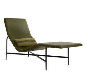 Brand New Blue Dot 'Deep Thoughts Leather Chaise' Color Loden Green Leather