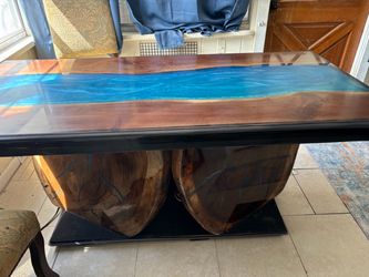 Live edge, Black walnut river table.