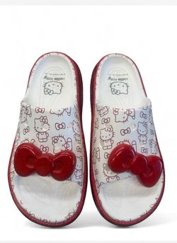 Crocs Hello Kitty Slide Sandals with Bow Detail