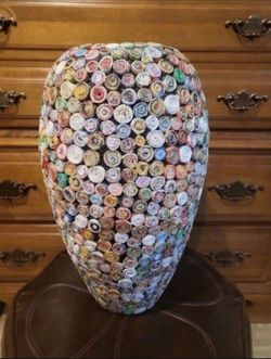 17.5" Recycle Paper Art Vase
