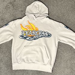 PACSUN WHITE FEARLESS HOODIE SIZE S