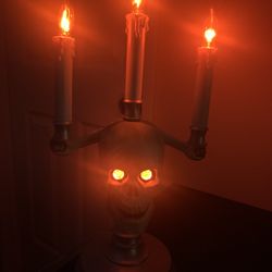 Trendmasters Haunted Flickering Candelabra w/Glowing Eyes & Extra Bulbs
