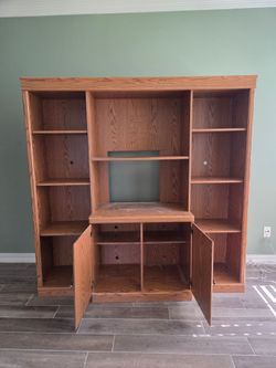 Oak Entertainment Center Wall Unit