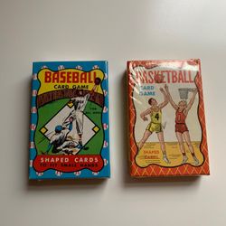 RARE UNOPENED WARREN BUILT RITE Baseball & Basketball Card Games From 1960’s