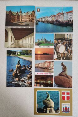 (6)- Vintage postcards from Copenhagen, Denmark. Unused conditions. Full color front. About 38 years old.
Excellent conditions. Clean with no markings