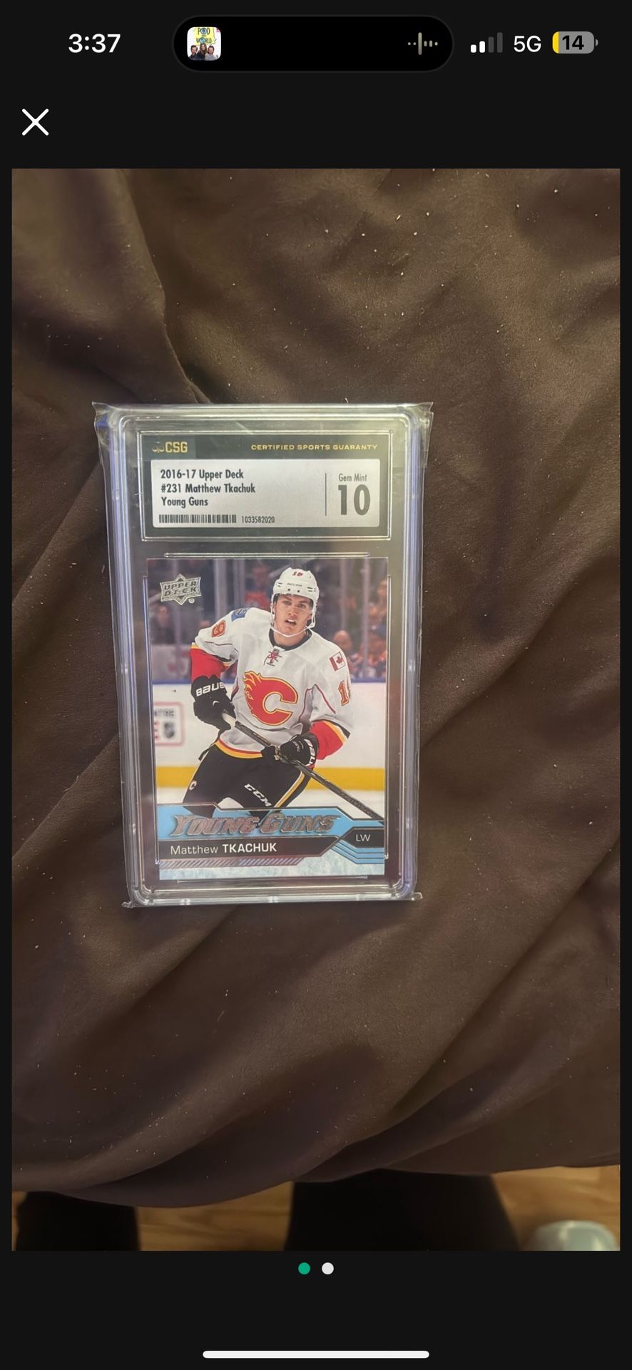 Matthew Tkachuk Young Guns Gem Mint 10 Rookie! Florida Panthers