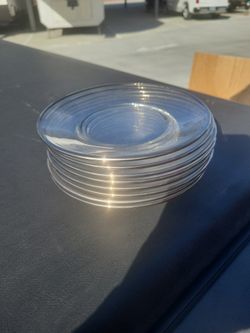 Clear Dishes With Silver Rim