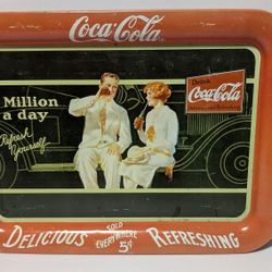 Vintage Coca-Cola Tray 7 Million a Day Advertising Metal Sign 17.5"x13" Decor

