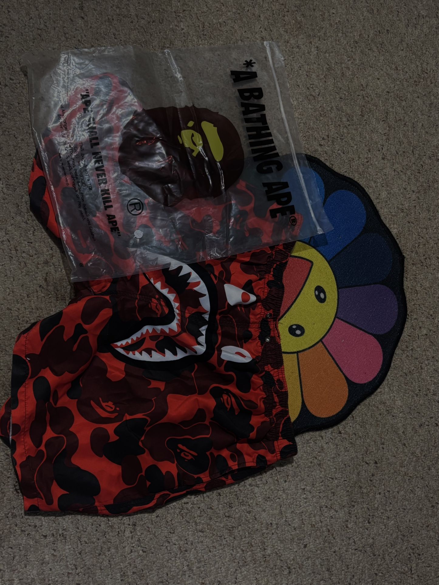 Bape Red Camo Shorts