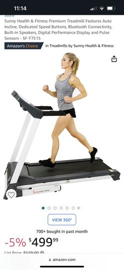 Sunny Smart Treadmill With Auto Incline