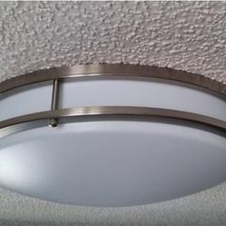 Designers Fountain 14 in. Voice Controlled Colors Brushed Nickel Smart LED Flush Mount