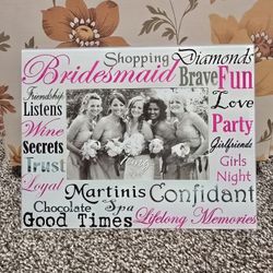Bridesmaid Glass Picture Frame