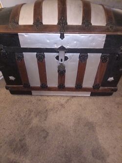Large wooden treasure chest or trunk