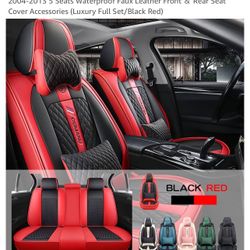Car Seat Covers Fit for Infiniti G25 G25X G35 G35X G37 G37X 2004-2013 5 Seats Waterproof Faux Leather Front ＆ Rear Seat Cover Accessories (Luxury Full