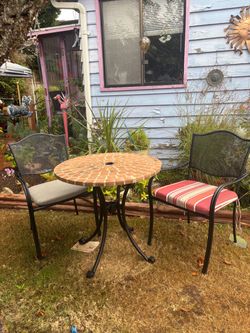 Bistro table with two matching chairs Astro table with two matching chairs