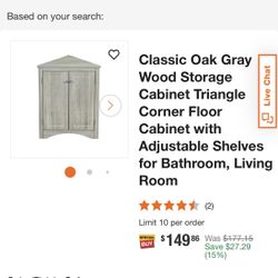 Brand New In Box Oak Corner Cabinet 