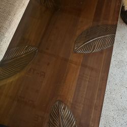 Solid Wood Engraved Coffee Table