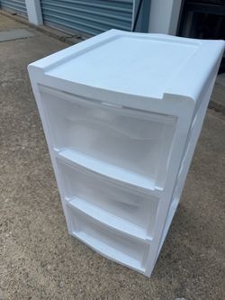 White 3 tier plastic storage