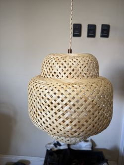 2 Rattan Light Shades ($20 Each)