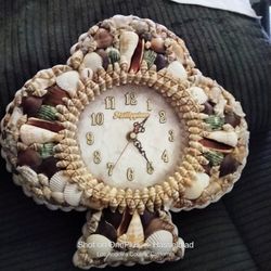 Vintage Handmade Philippines Shell Hanging Clock