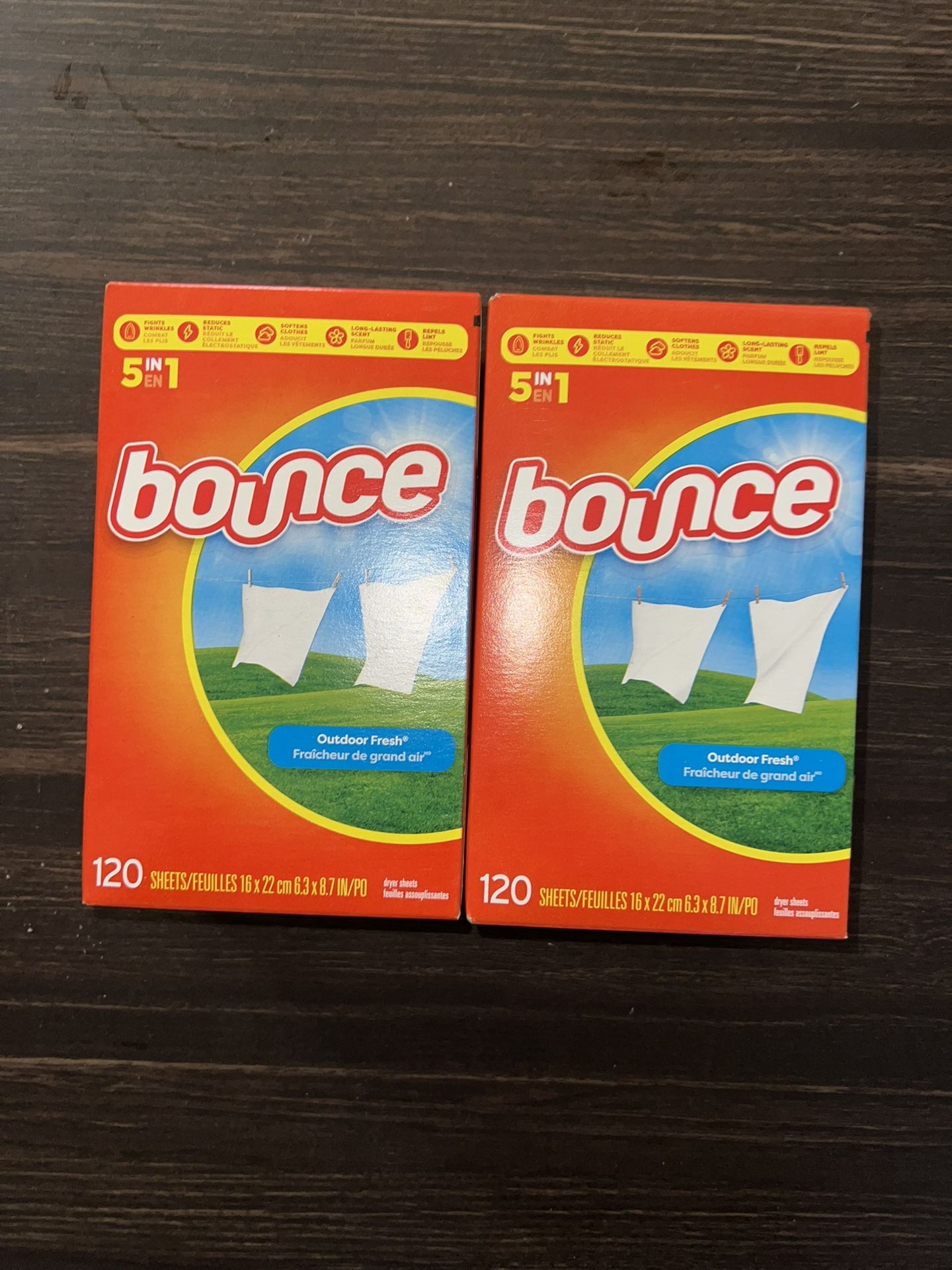 2X Bounce Dryer Sheets Laundry Fabric Softener, Outdoor Fresh 120 Ct