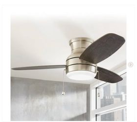 Home Decorators Collection Ashby Park 44 in. White Color Changing Integrated LED Brushed Nickel Ceiling Fan - New