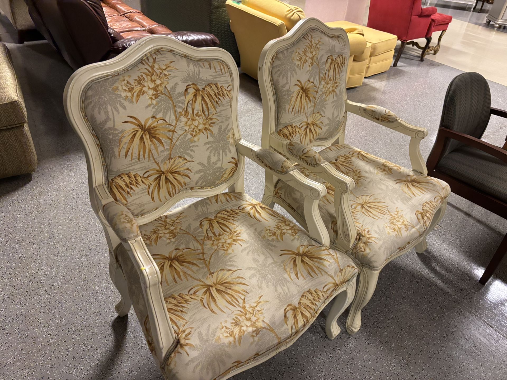 Set of 2 Upholstered French-Style Armchairs