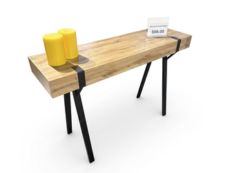 Modern Wood Console Table 47″ Entryway Sofa Table with Metal Legs - crack on back side as pictured