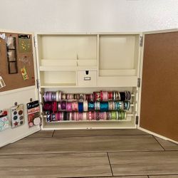 Pottery Barn Craft Cupboard w/Ribbon & More!