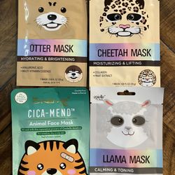 Skin Care Face Masks, Animal Print 