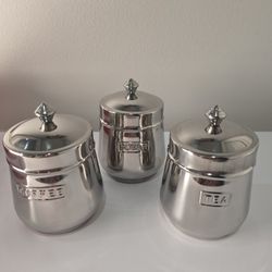 3 Sterling Steel Canister