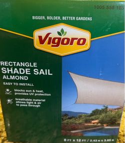 •NEW•**Sealed Vigoro 8’ x 12’ Rectangle Shade Cover – Almond