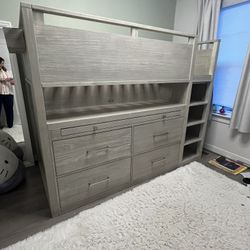 Pottery Barn Teen Cleary Loft Bed In Brushed Fog Finish