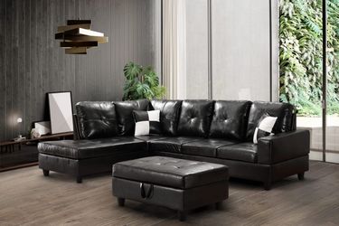 Brand New Sectional Sofa With Ottoman Storage 