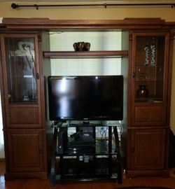 TV Modular Entertainment Center with 3 Lights – Fits Up to a 55” TV