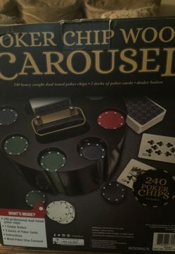 Poker chip wood carousel new