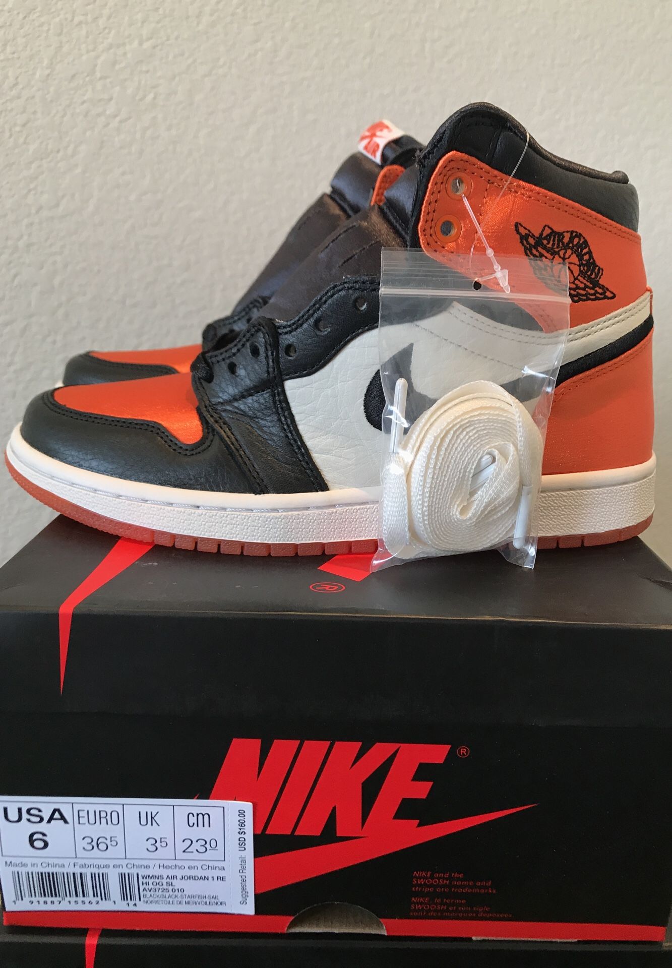 Air Jordan 1 Satin Shattered Backboard Size 6