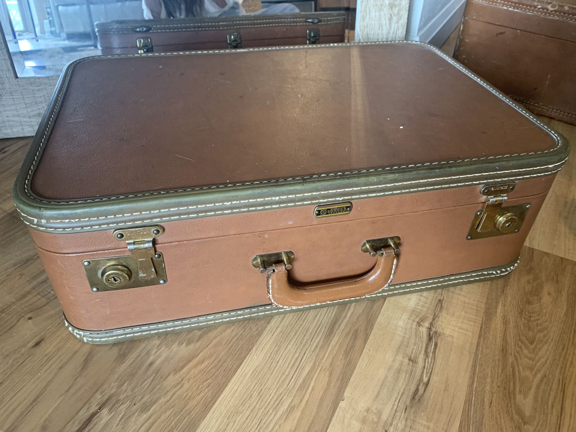 Vintage Oshkosh Leather Luggage