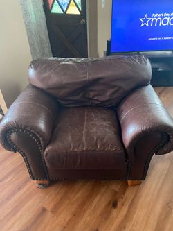 Brown leather chair