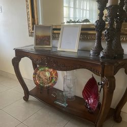 Louis XV Entryway Console with Mirror + Accent Table – Timeless Elegance