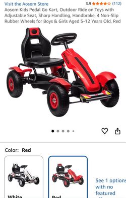 Kids pedal go kart 5-12 year old red excellent condition
