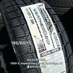 195/60/15  FIRESTONE WEATHERGRIP 🚩Affordable New Tires – Installed Same day🚩