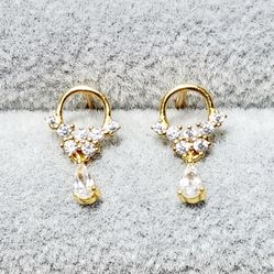 White Sapphire Dangle Earrings