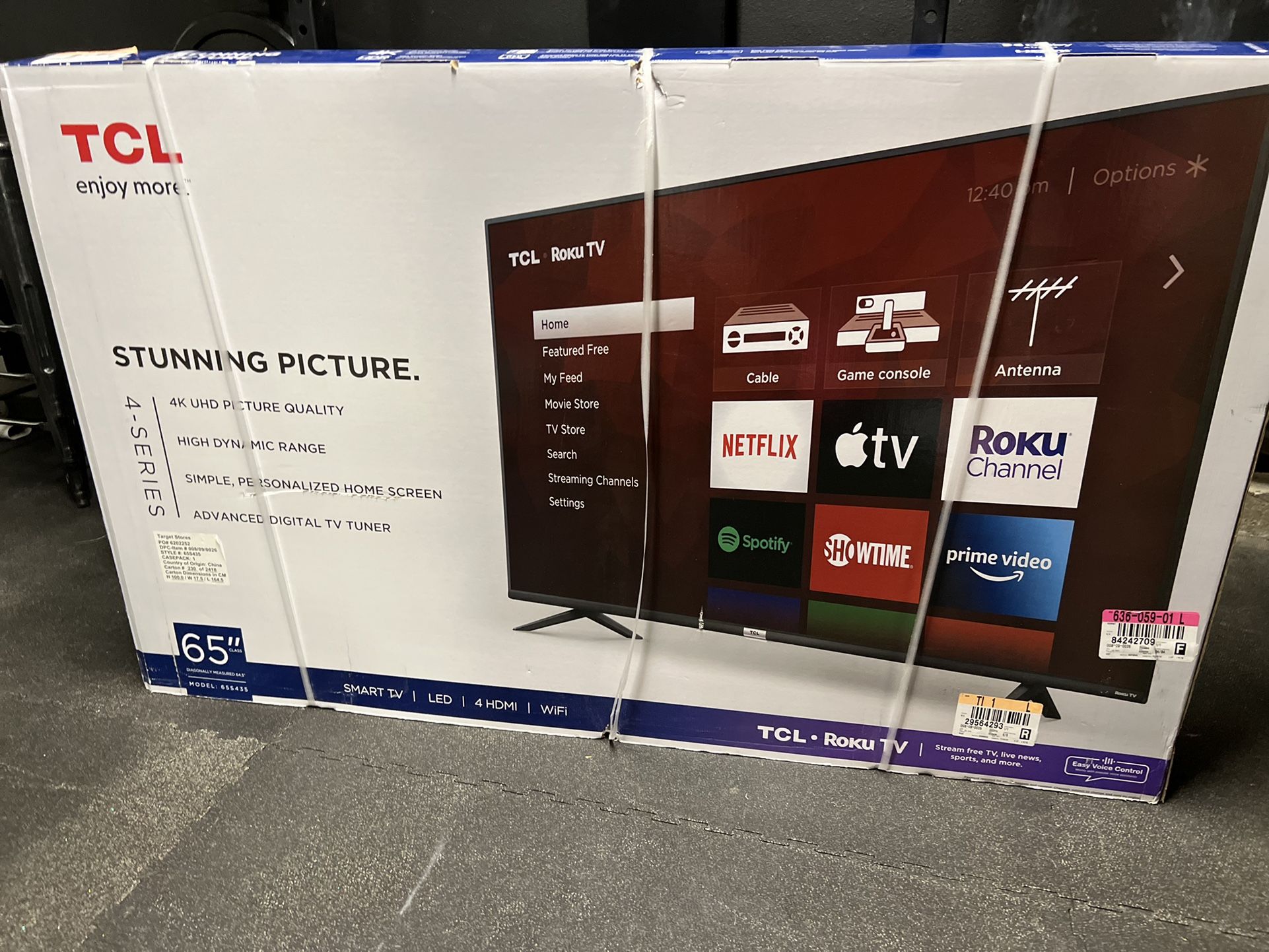 TCL 65" Class 4Series 4K UHD HDR Smart Roku TV 65S455 for Sale in